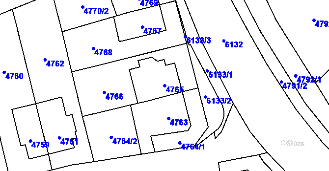 Parcela st. 4765 v KÚ Jihlava, Katastrální mapa