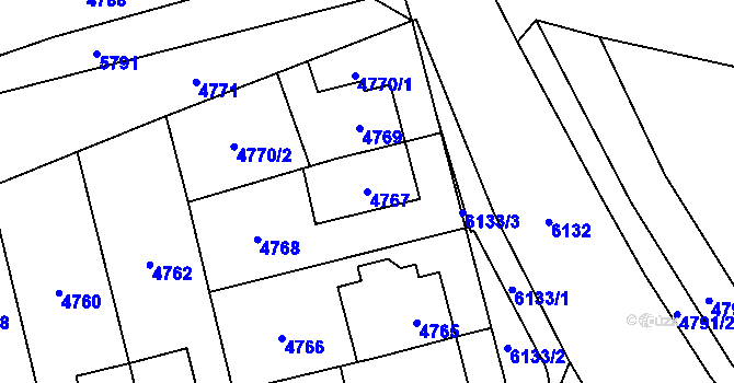 Parcela st. 4767 v KÚ Jihlava, Katastrální mapa