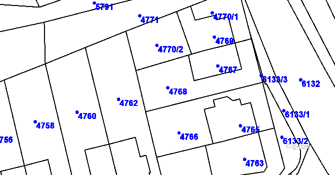 Parcela st. 4768 v KÚ Jihlava, Katastrální mapa