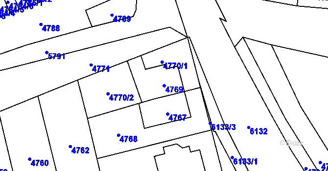 Parcela st. 4769 v KÚ Jihlava, Katastrální mapa
