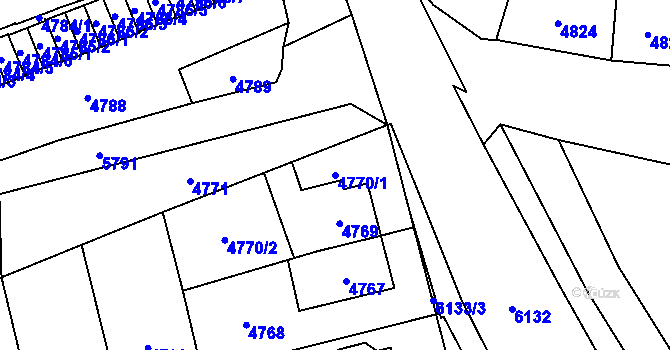 Parcela st. 4770/1 v KÚ Jihlava, Katastrální mapa