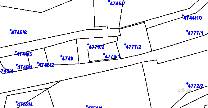 Parcela st. 4776/1 v KÚ Jihlava, Katastrální mapa