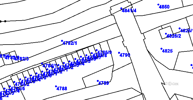 Parcela st. 4786/9 v KÚ Jihlava, Katastrální mapa