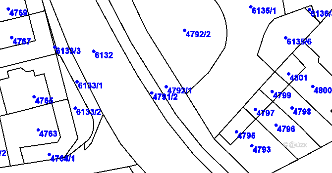 Parcela st. 4792/1 v KÚ Jihlava, Katastrální mapa