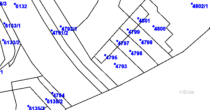 Parcela st. 4795 v KÚ Jihlava, Katastrální mapa