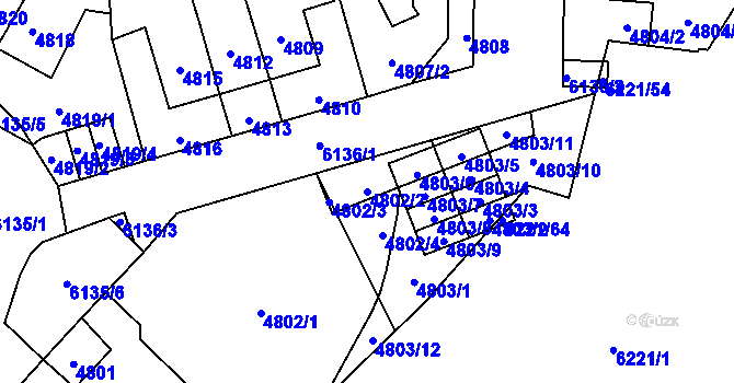 Parcela st. 4802/2 v KÚ Jihlava, Katastrální mapa