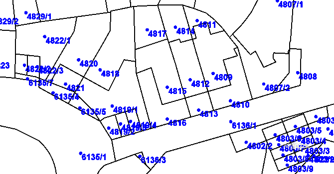 Parcela st. 4815 v KÚ Jihlava, Katastrální mapa