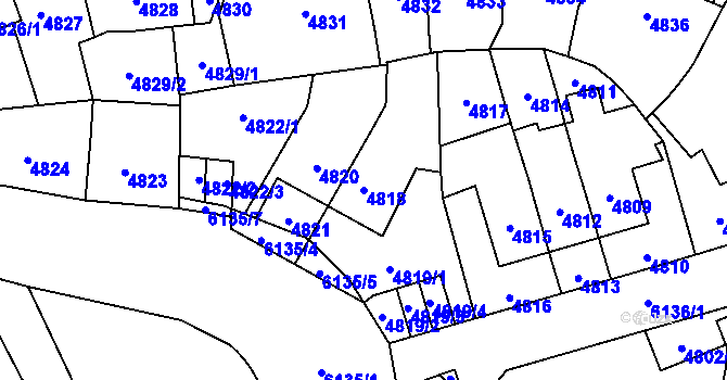 Parcela st. 4818 v KÚ Jihlava, Katastrální mapa