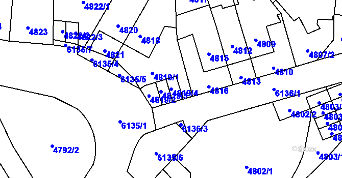 Parcela st. 4819/4 v KÚ Jihlava, Katastrální mapa