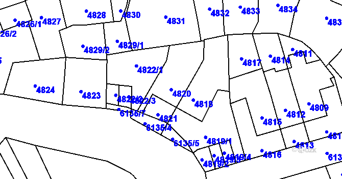 Parcela st. 4820 v KÚ Jihlava, Katastrální mapa