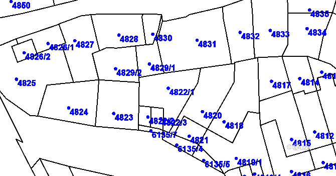 Parcela st. 4822/1 v KÚ Jihlava, Katastrální mapa