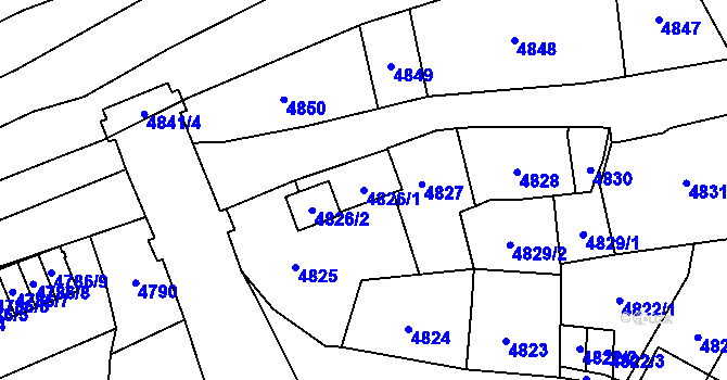 Parcela st. 4826/1 v KÚ Jihlava, Katastrální mapa