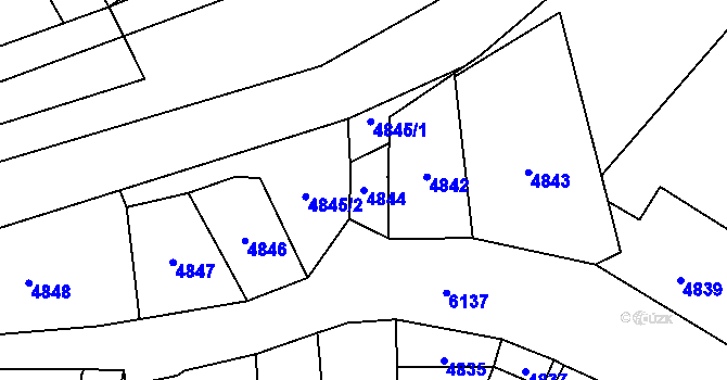 Parcela st. 4844 v KÚ Jihlava, Katastrální mapa