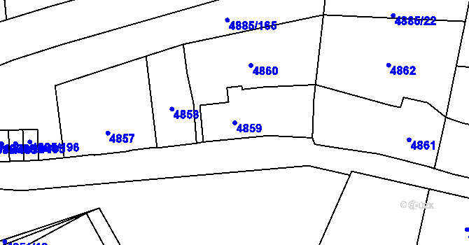 Parcela st. 4859 v KÚ Jihlava, Katastrální mapa