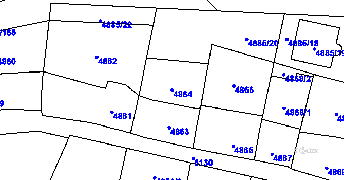 Parcela st. 4864 v KÚ Jihlava, Katastrální mapa
