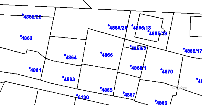 Parcela st. 4866 v KÚ Jihlava, Katastrální mapa
