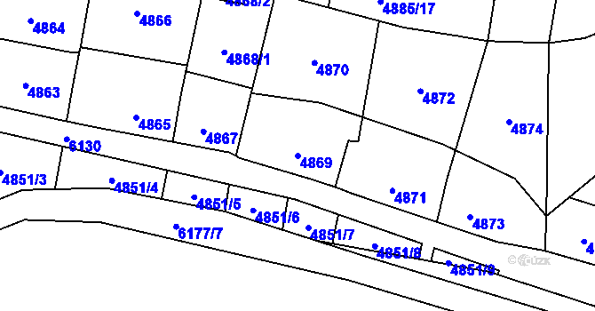 Parcela st. 4869 v KÚ Jihlava, Katastrální mapa
