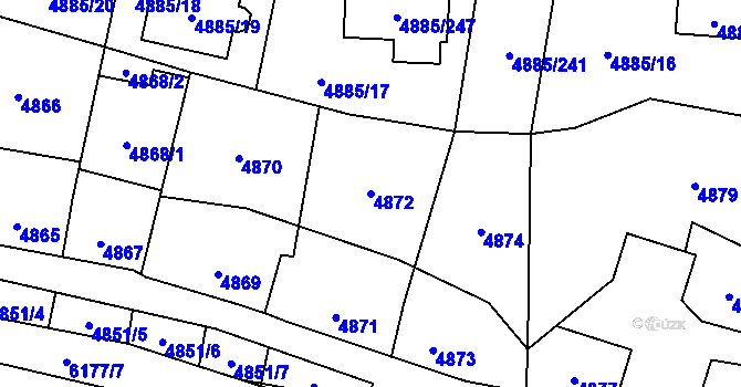 Parcela st. 4872 v KÚ Jihlava, Katastrální mapa