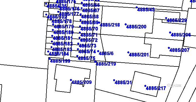 Parcela st. 4885/6 v KÚ Jihlava, Katastrální mapa
