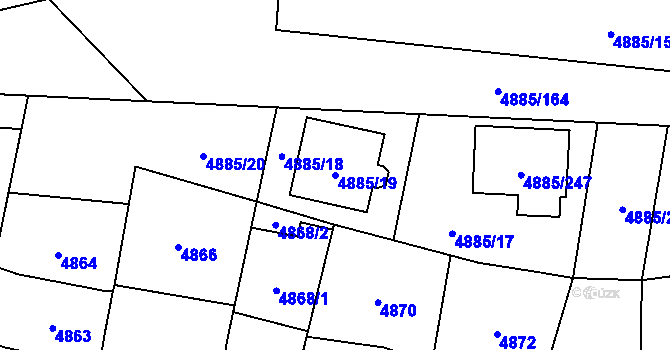 Parcela st. 4885/19 v KÚ Jihlava, Katastrální mapa