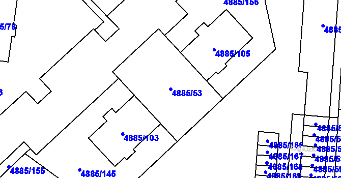 Parcela st. 4885/53 v KÚ Jihlava, Katastrální mapa