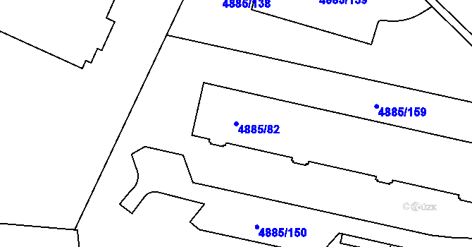 Parcela st. 4885/82 v KÚ Jihlava, Katastrální mapa