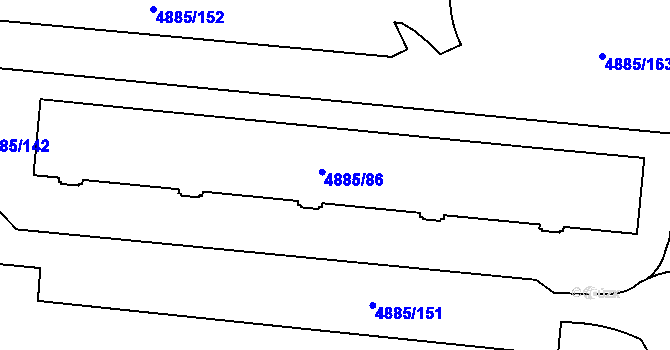 Parcela st. 4885/88 v KÚ Jihlava, Katastrální mapa