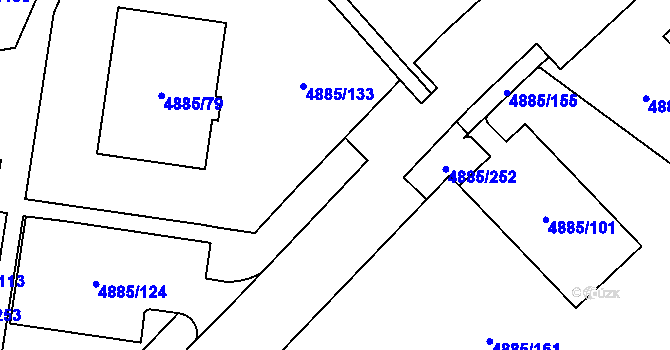 Parcela st. 4885/112 v KÚ Jihlava, Katastrální mapa