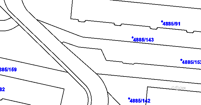 Parcela st. 4885/118 v KÚ Jihlava, Katastrální mapa