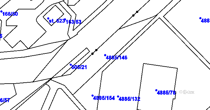 Parcela st. 4885/146 v KÚ Jihlava, Katastrální mapa