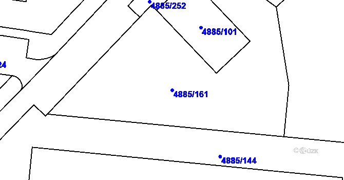 Parcela st. 4885/161 v KÚ Jihlava, Katastrální mapa