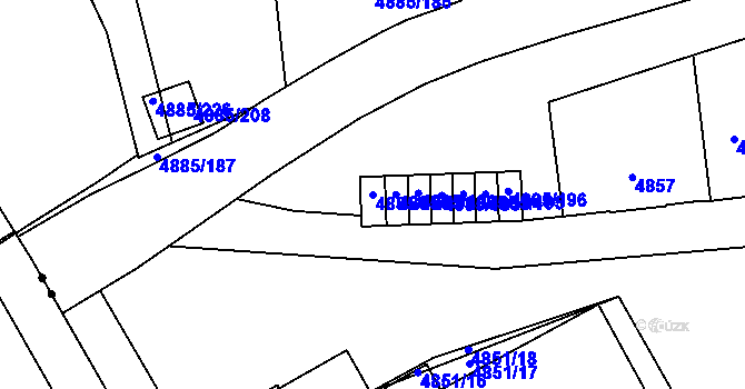 Parcela st. 4885/190 v KÚ Jihlava, Katastrální mapa