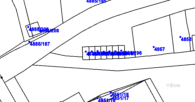 Parcela st. 4885/192 v KÚ Jihlava, Katastrální mapa