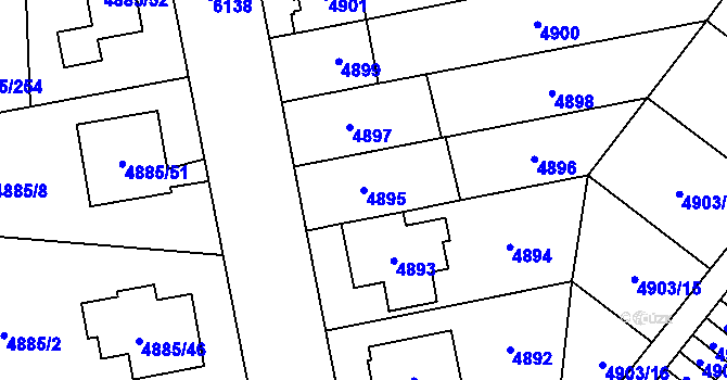 Parcela st. 4895 v KÚ Jihlava, Katastrální mapa