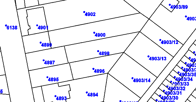 Parcela st. 4898 v KÚ Jihlava, Katastrální mapa