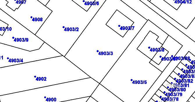 Parcela st. 4903/3 v KÚ Jihlava, Katastrální mapa