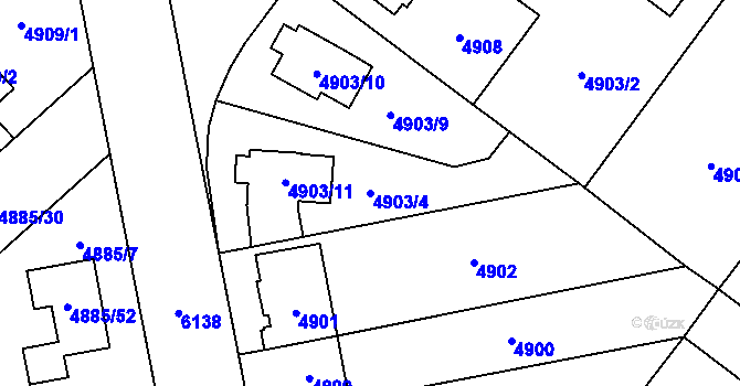 Parcela st. 4903/4 v KÚ Jihlava, Katastrální mapa