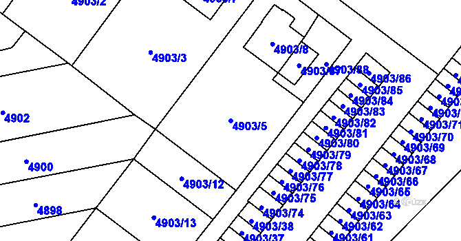 Parcela st. 4903/5 v KÚ Jihlava, Katastrální mapa