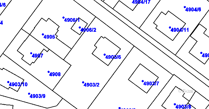 Parcela st. 4903/6 v KÚ Jihlava, Katastrální mapa