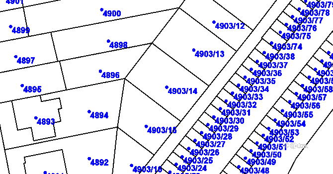 Parcela st. 4903/14 v KÚ Jihlava, Katastrální mapa
