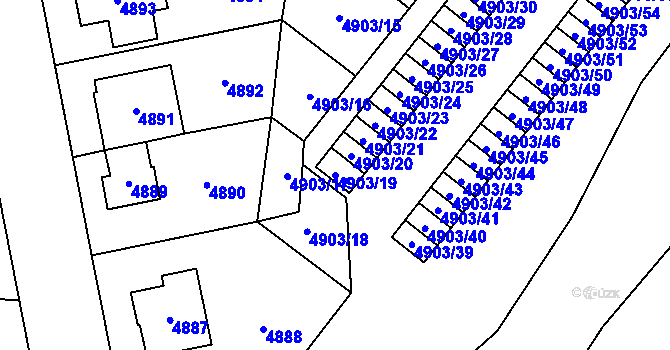 Parcela st. 4903/19 v KÚ Jihlava, Katastrální mapa