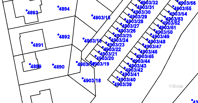 Parcela st. 4903/21 v KÚ Jihlava, Katastrální mapa