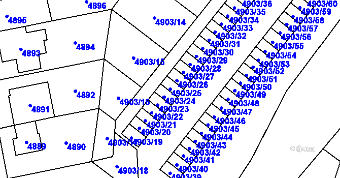 Parcela st. 4903/25 v KÚ Jihlava, Katastrální mapa