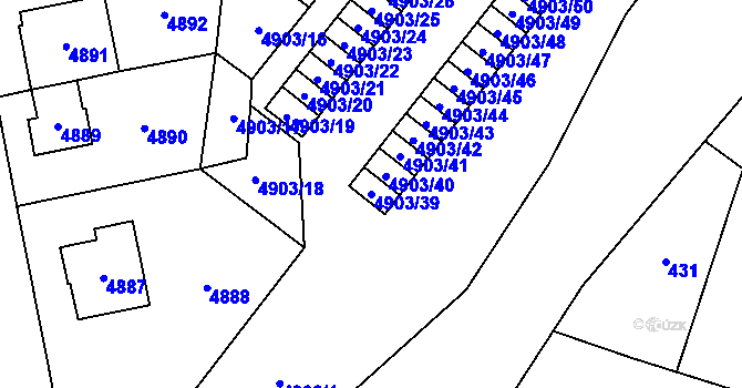 Parcela st. 4903/39 v KÚ Jihlava, Katastrální mapa