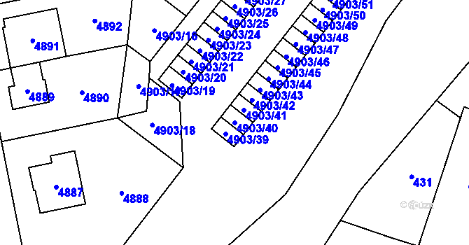 Parcela st. 4903/40 v KÚ Jihlava, Katastrální mapa