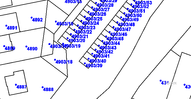 Parcela st. 4903/42 v KÚ Jihlava, Katastrální mapa