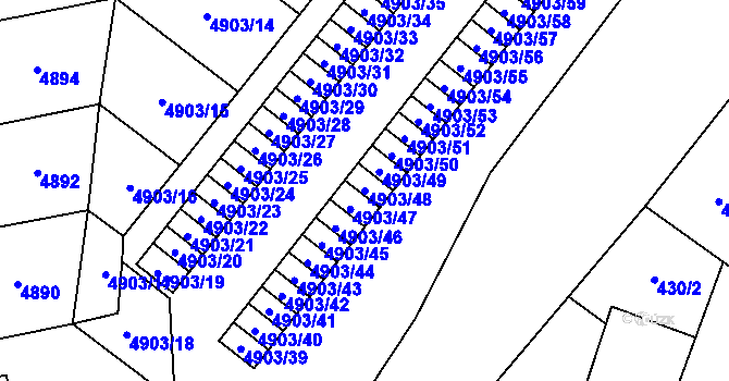 Parcela st. 4903/48 v KÚ Jihlava, Katastrální mapa