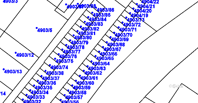 Parcela st. 4903/66 v KÚ Jihlava, Katastrální mapa