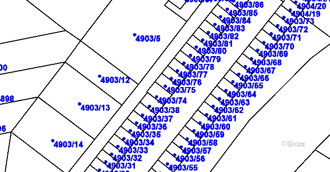 Parcela st. 4903/75 v KÚ Jihlava, Katastrální mapa