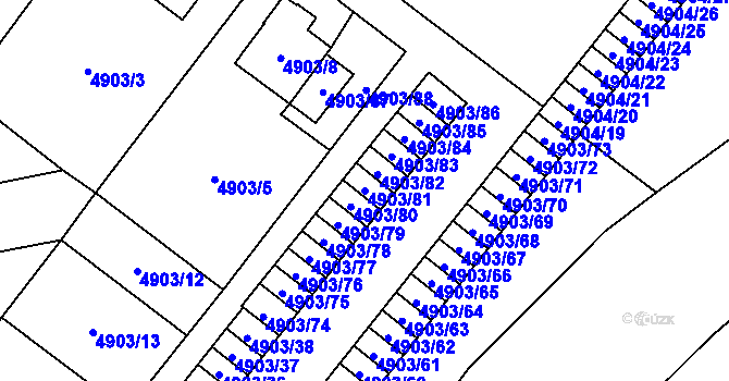 Parcela st. 4903/81 v KÚ Jihlava, Katastrální mapa